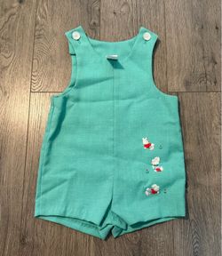 Vintage Green Embroidered Bunny Baby Classic Jumper Size 24 Months