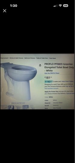 Elongated Toilet bowl only 17” tall