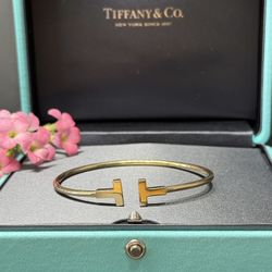 Tiffany & Co. 18k Yellow Gold Tiffany T Large Cuff Bracelet