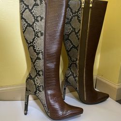 Brown Heeled Boots