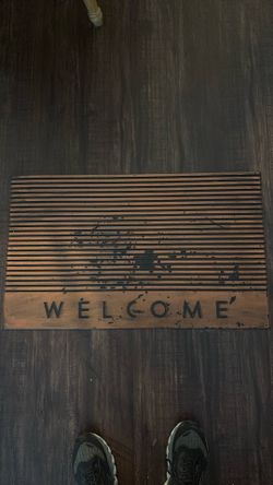 Rustic Orange “Welcome” Heavy-Duty Rubber Doormat – 30” x 18”