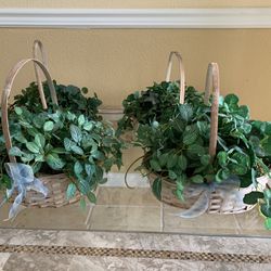 Fake Plant Baskets And Flowers Vase And Basket Decorations 