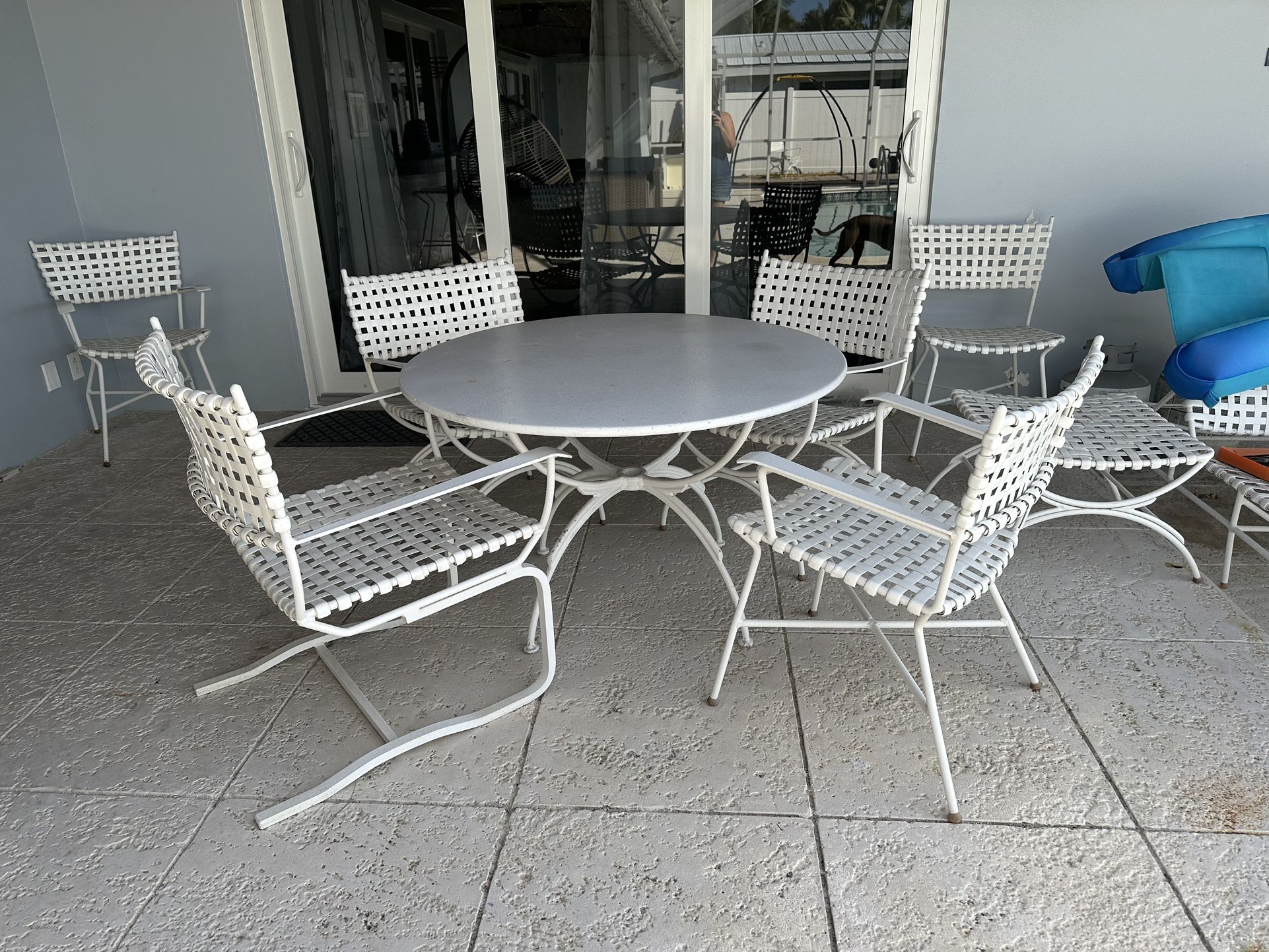 Vintage Aluminum Vinyl Strap Patio Furniture