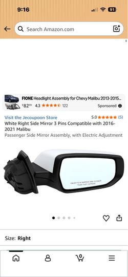 Right side mirror for Malibu 2015-2021
