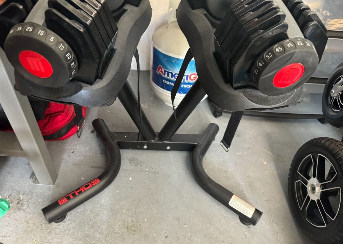 ETHOS 50 lb. Selectable Dumbbell – Pair W/stand