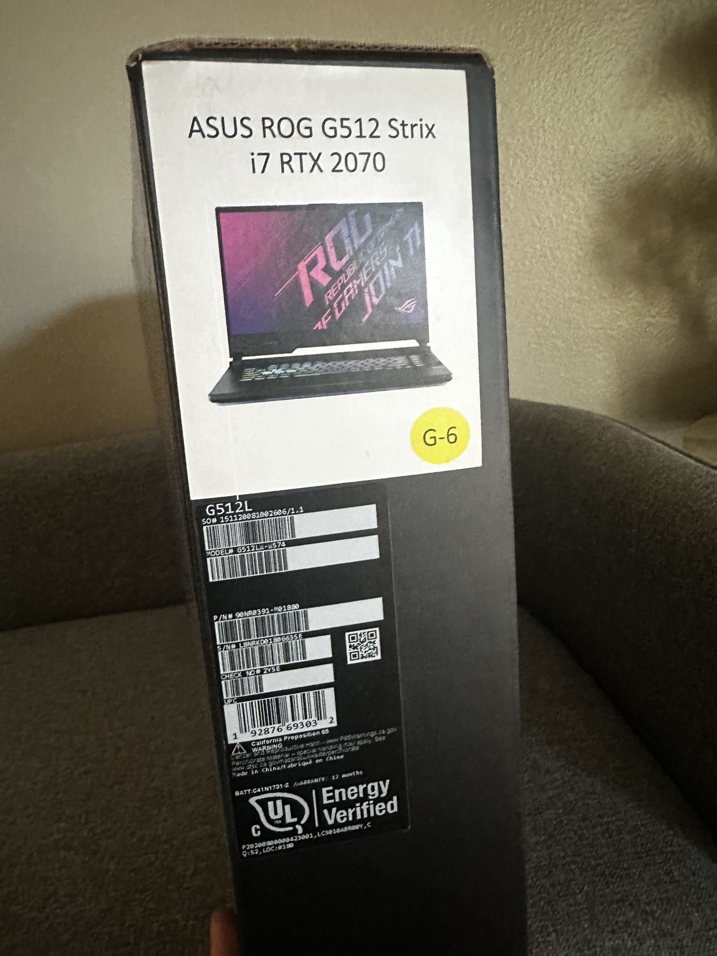 ASUS ROG G512 I7 RTX 2070