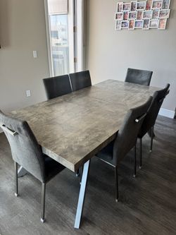 6 person dining table and chairs