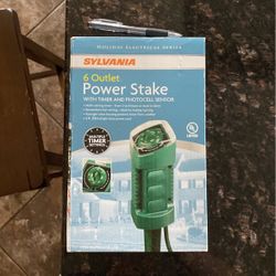 New In Box 6 Holiday Outlet Power Stake 