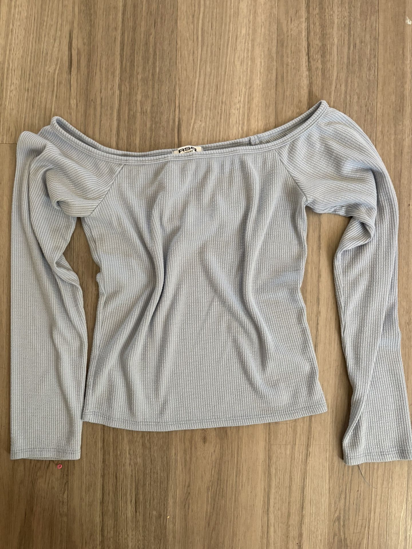 Off The Shoulder Light Blue Top