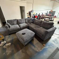 Sectional Couch Grey-don't Know Dimensions But Good Size 