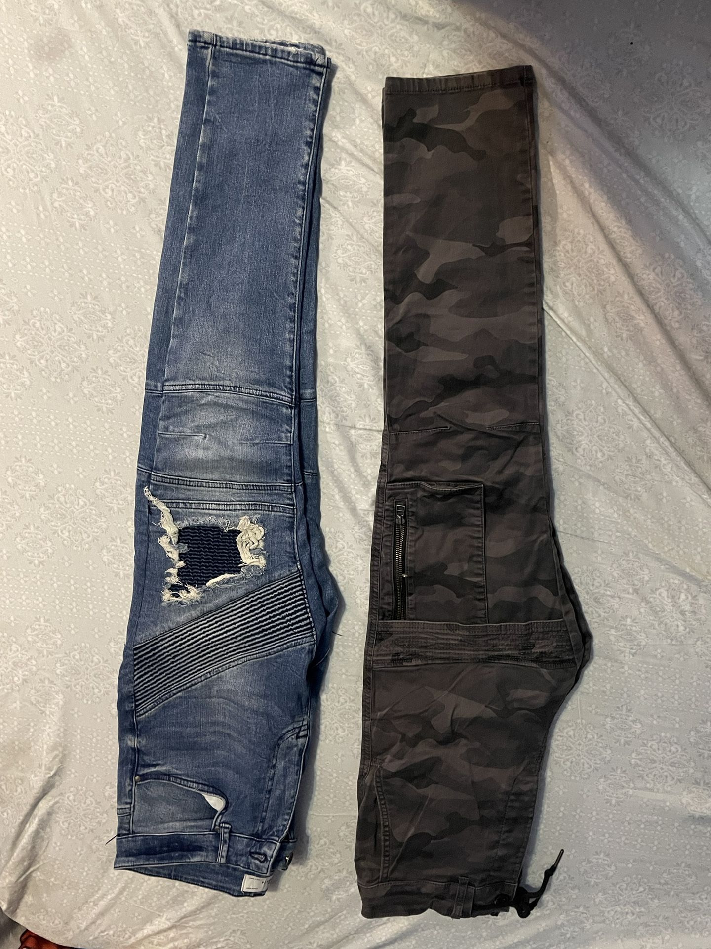 Biker Jeans and Camo Cargos
