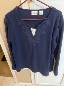 Baxter & Wells Navy Fleece Top