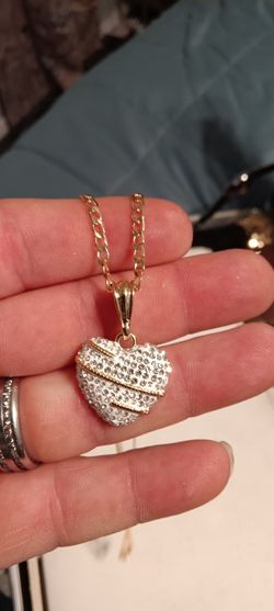 Cadena Con Dige De Corazón De Oro Laminado 