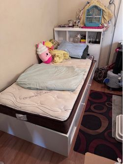 Twin bed frame and mattress
