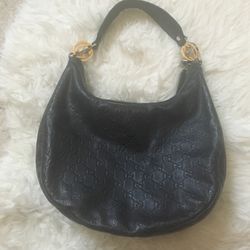GUCCI Guccissima Leather GG Twins Medium Hobo in Black