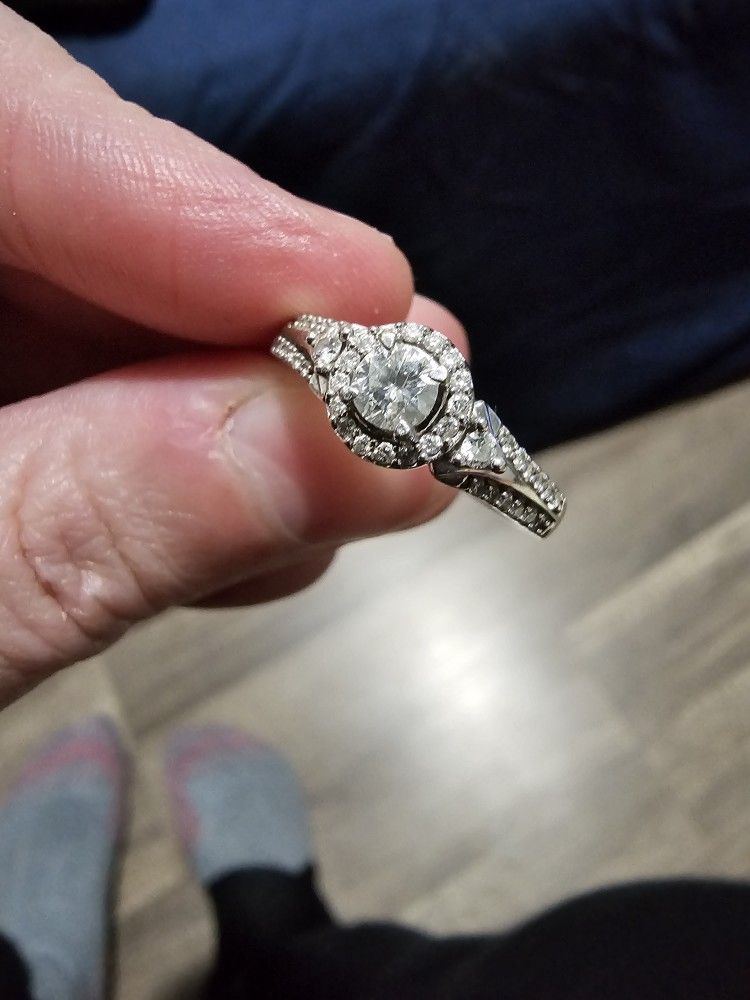 Diamond Frame Engagement Ring