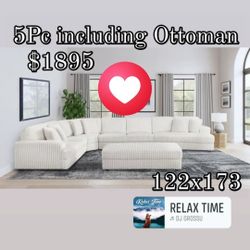 5 PC HUGE SECTIONAL PRICE INCLUDES OTTOMAN !! 