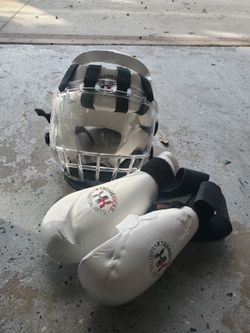 Martial Arts helmet, Faceshield and Gloves