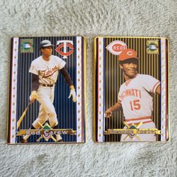 Metal Baseball Cards Rod Carew George Foster Cincinnati Reds Twins