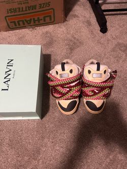 White Lanvin curb multi color laces