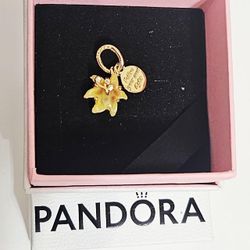 Pandora sundrop flower floral gold bracelet charm women's ladies gift