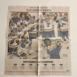 2019 St. Louis Post-Dispatch Stanley Cup Champions Newspaper