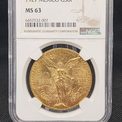 1927 50 Pesos Mexico Gold Coin
