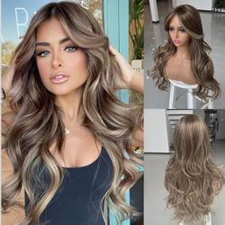 Synthetic Long Stright Ombre Light Brown Butterfly Haircut 24inch
