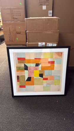 Modern Abstract Framed Wall Art – Large 40” x 37.5”