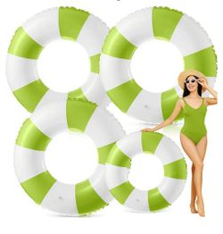 New 47.24 In 3pk Jumbo Inflatable Pool Floats for Adult White Striped Pool Inner Rings Swimming Inflatable Floaties Tube Women Summer Beach Bacheloret