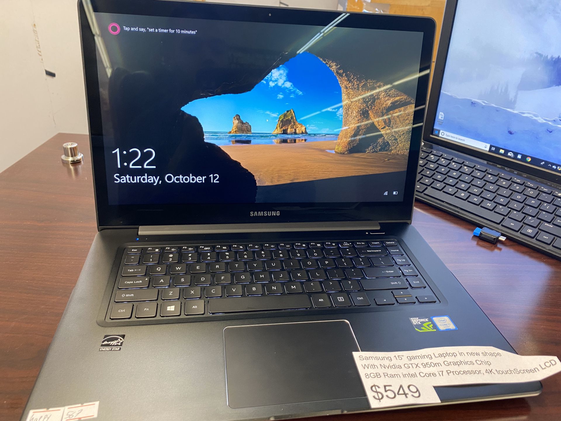 Samsung 15.6” Windows 10 notebook 9 laptop with graphics card