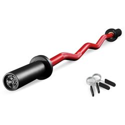 Mikolo Olympic EZ Curl Barbell Bar with Collars，2” Maintenance Free EZ Curl Bar for Weight Lifting, Biceps and Triceps, Chrome Curling Bar with Comfor