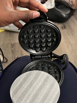 Mini Round Waffle Maker with Nonstick Plates