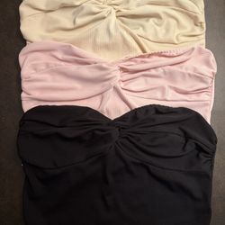 3 Piece Set Ribbed Tube Top 