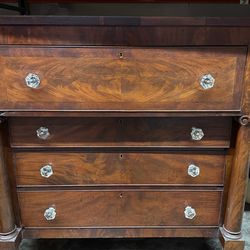 Antique Empire Period Mahogany Chest Of Drawers