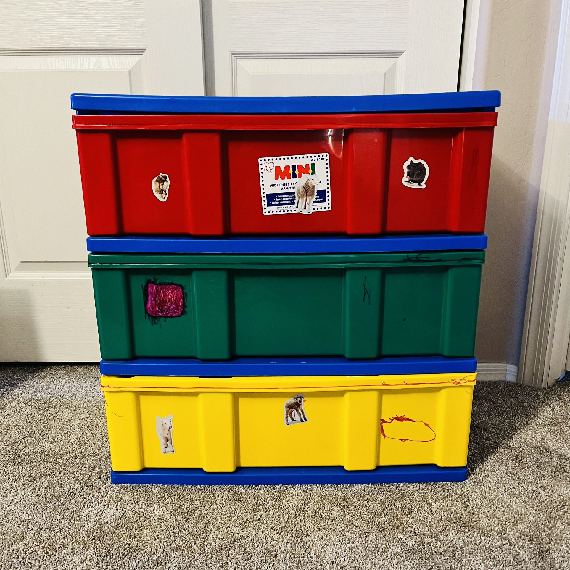 Kids Toys Colorful Organizer Shelf 3 Drawers Storage 
