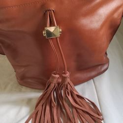 The Limited Brand Suede & Supple Faux Leather Purse With Gold Accents