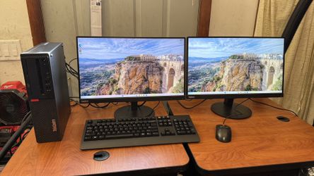 Lenovo M710s: 2x 22” Widescreens, Windows 11, WiFi 