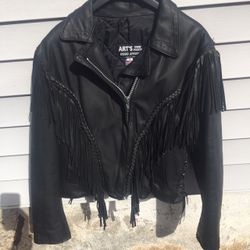 Art’s Cow Parts Leather Ridding/Motorcycle  Jacket + Chaps Women