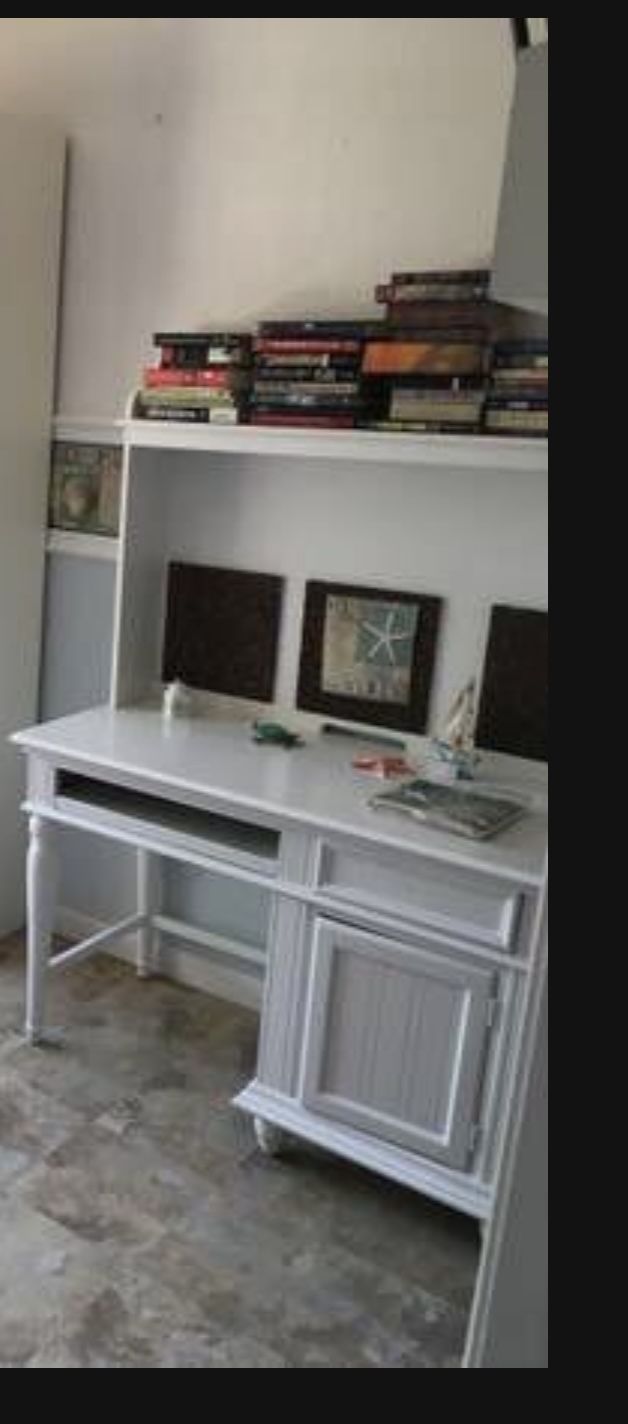Beautiful White Wood Cottage Desk 