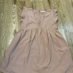 Mustard Seed Pink Ruffle Sleeve Dress