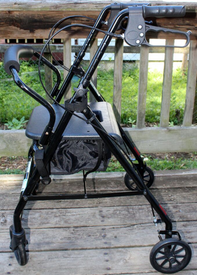 Pro Basics Aluminum Folding Rollator Walker with Seat