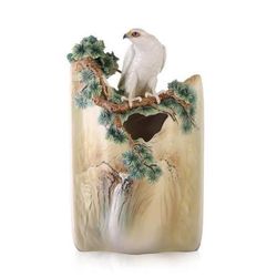 Rare New Franz White Falcon Vase FZ03457 No. 075/688 COA Original Box