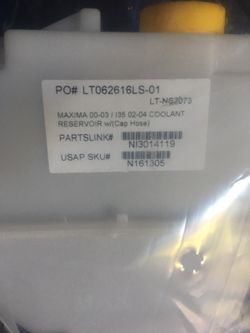 00 to 03 Nissan maxima water reservoir