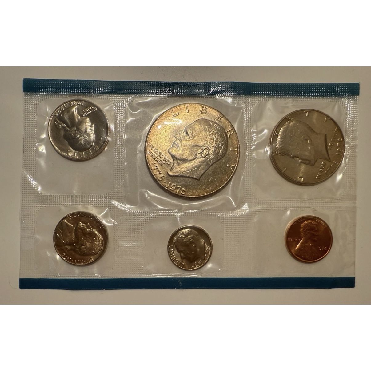 Full Set of 1976 UNCIRCULATED coins Philadelphia Never touched in 50 plus years