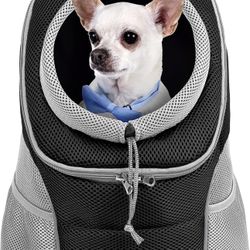 WOYYHO Pet Dog Carrier Backpack Puppy Dog Travel Carrier Front Pack Breathable Head-Out Backpack Carrier for Small Dogs Cats Rabbits (M (up to 10 lbs)