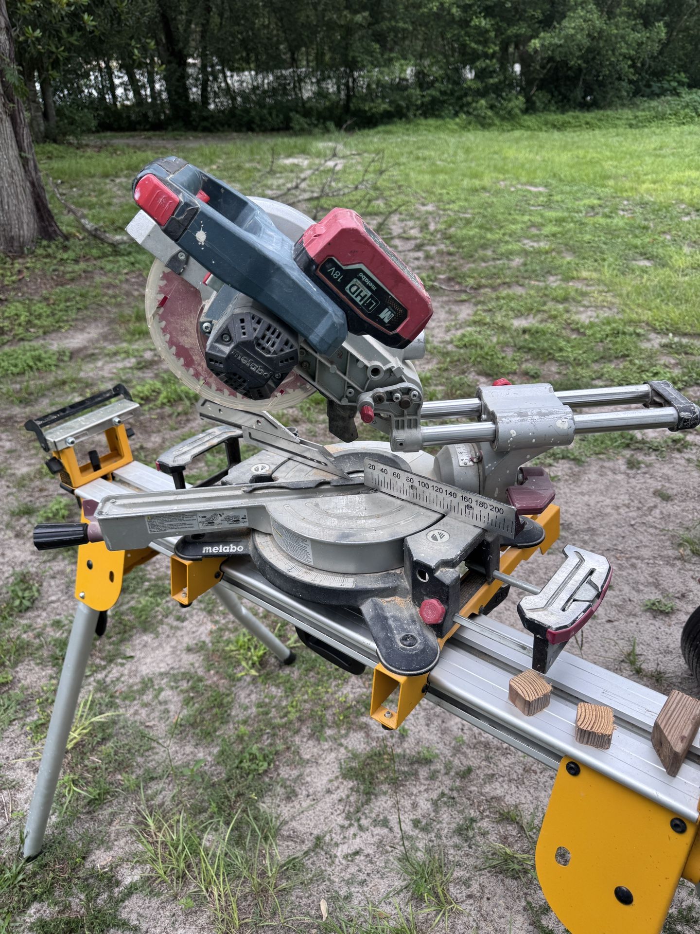 METABO MITER SAW 18V CORDLESS W/ DEWALT STAND !