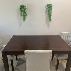 Solid Wooden Dining Table ( 6 Person) - Detachable For Easier Moving - Chairs Are Not Included