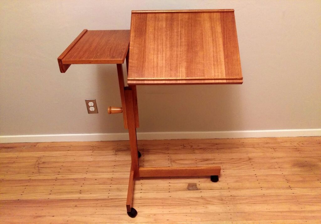 Teak adjustable reading tray desk table - Danish Mid Century Modern