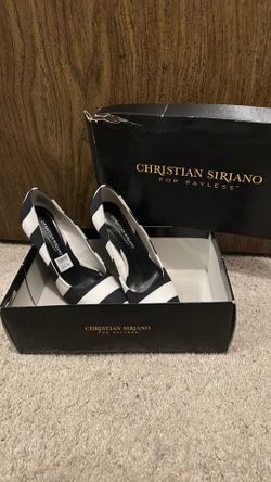 Black white Striped Heels -NEW-$35BO